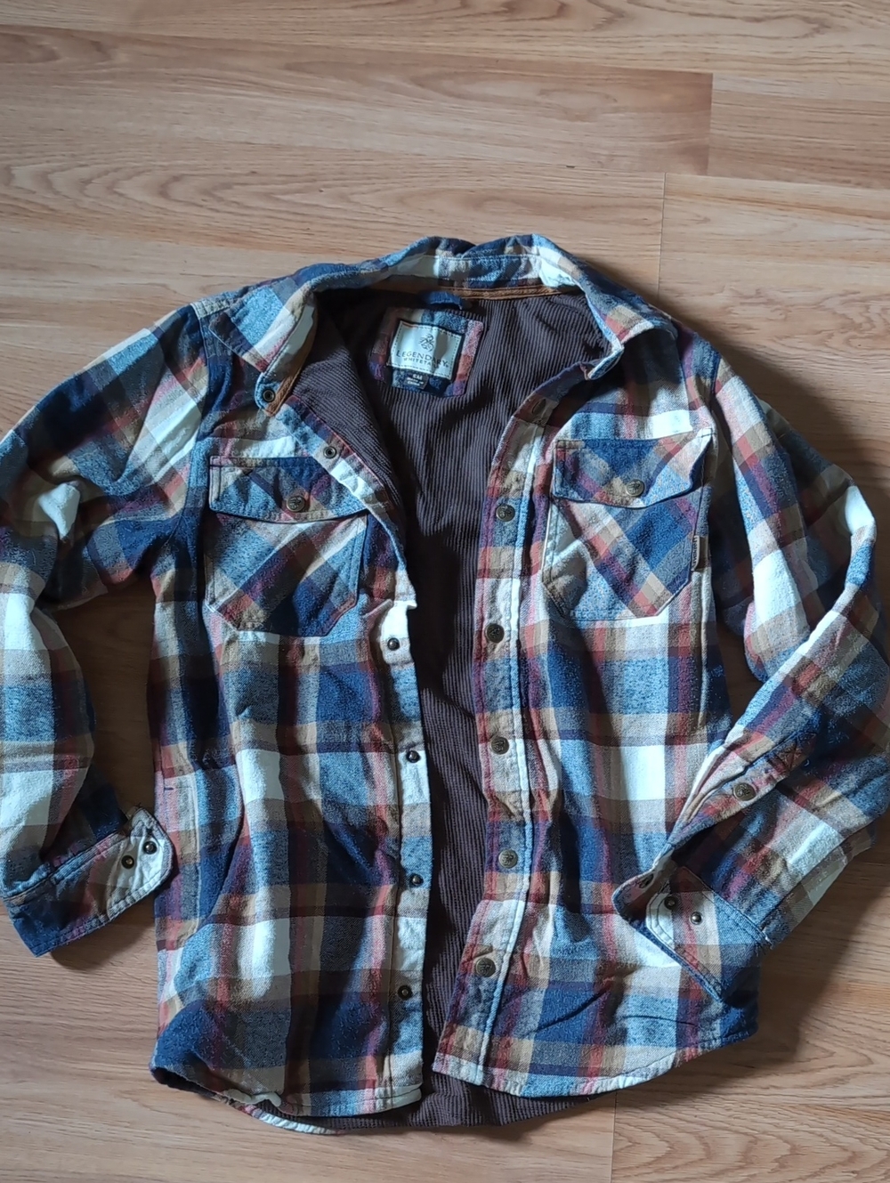 Legendary Whitetails Classic Plaid Flannel Shirt Jacket - Blue/Brown/White